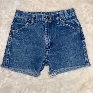 Wrangler Blue Denim Raw Hem Shorts Size 16